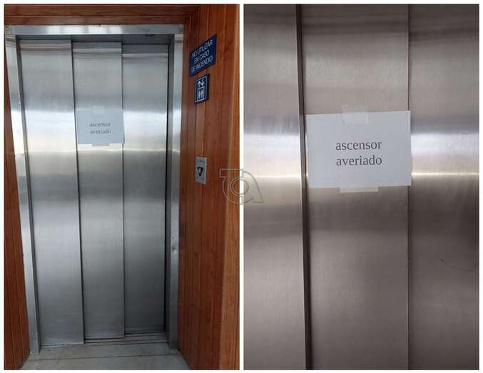 Carteles indicando que el ascensor está fuera de servicio/TA.